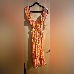 Zara maxi dress with cut outs in the sides.